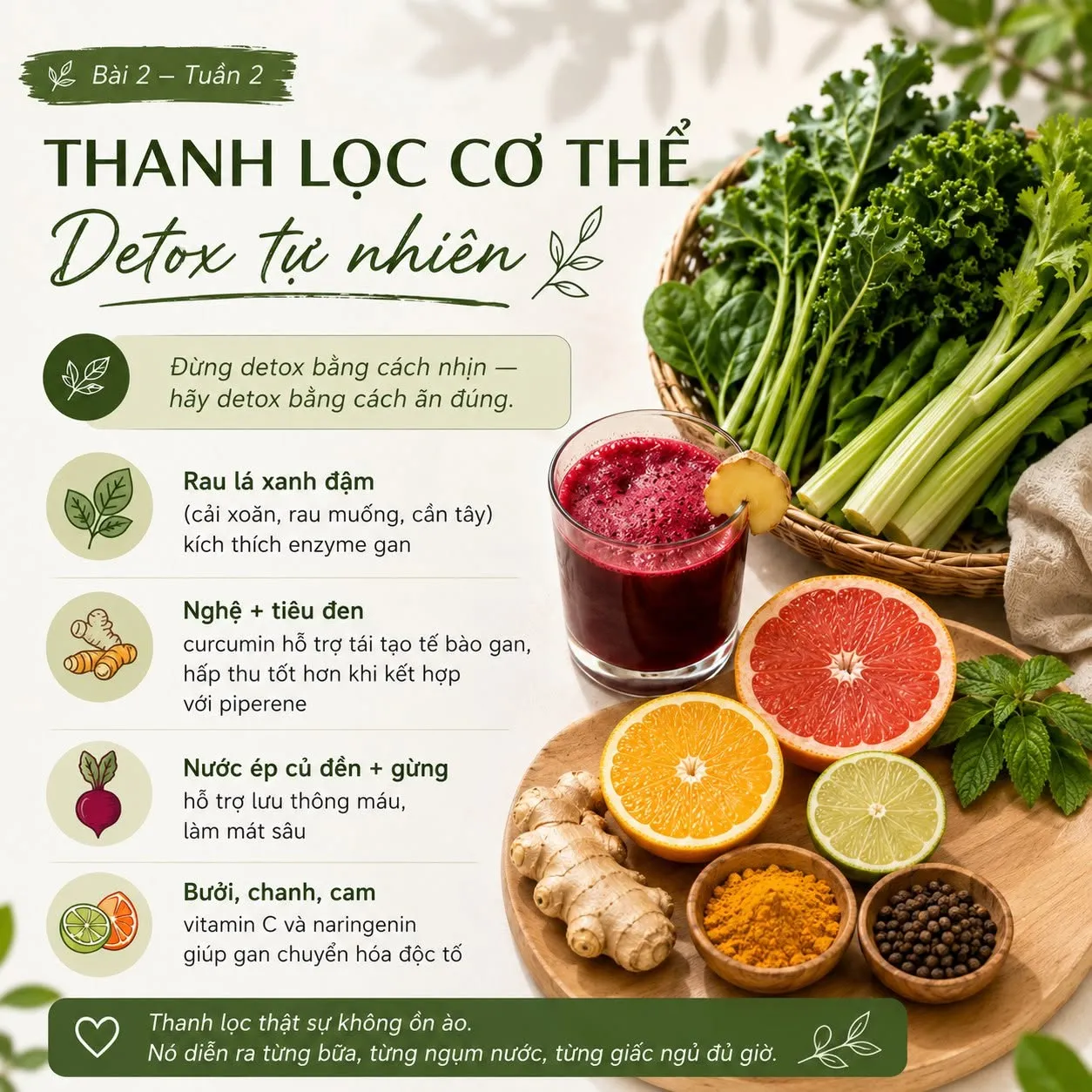 Detox tự nhiên: thanh lọc bằng cách ăn đúng, không nhịn